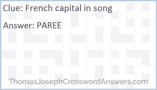 French capital in song Answer