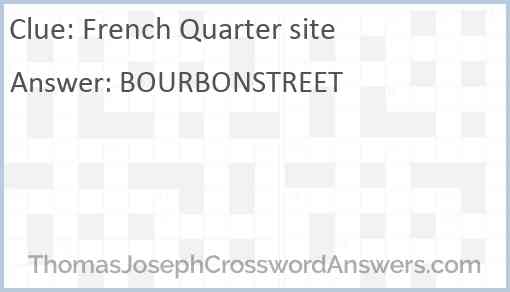 French Quarter site Answer