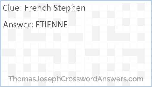 French Stephen Answer