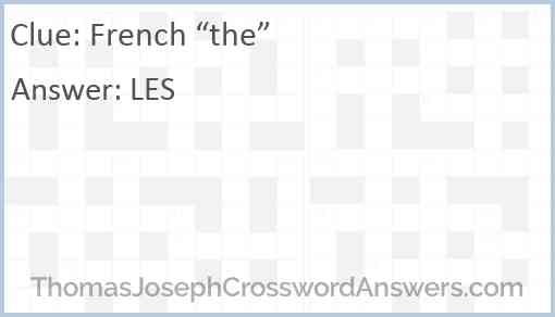 French “the” Answer