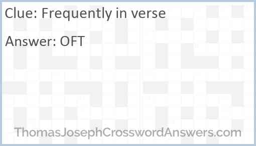 Frequently in verse Answer