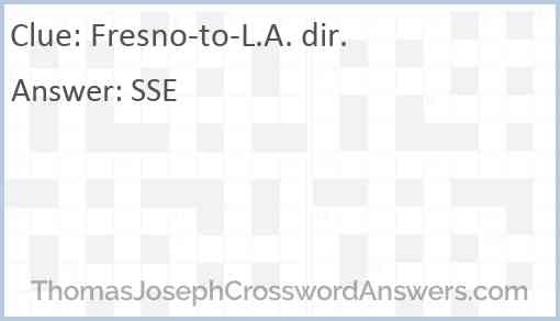 Fresno-to-L.A. dir. Answer