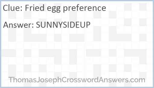 Fried egg preference Answer