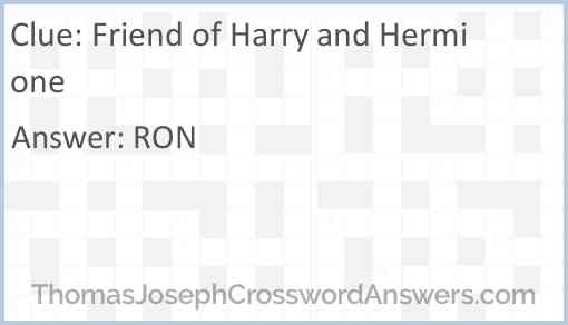 Friend of Harry and Hermione Answer