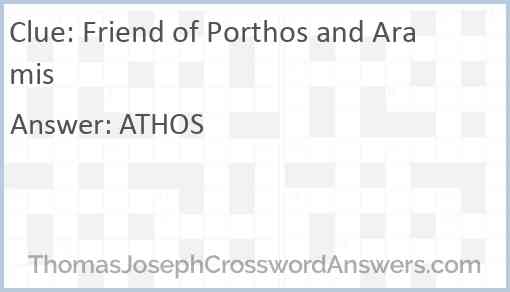Friend of Porthos and Aramis Answer