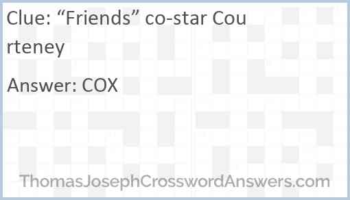 “Friends” co-star Courteney Answer