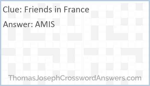 Friends in France Answer