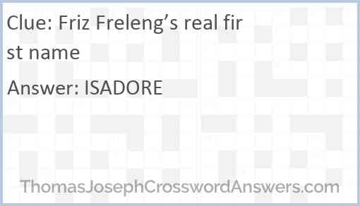 Friz Freleng’s real first name Answer