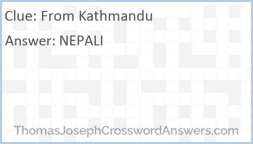 From Kathmandu Answer