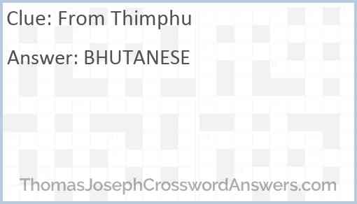 From Thimphu Answer