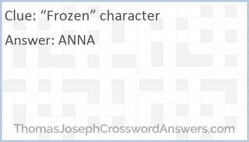 “Frozen” character Answer