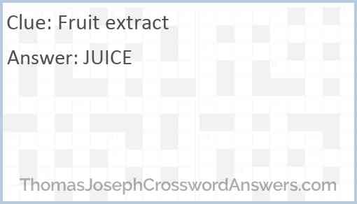 Fruit extract Answer