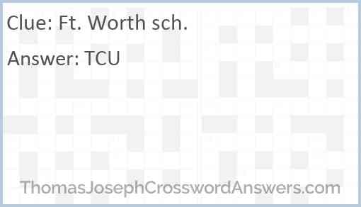 Ft. Worth sch. Answer