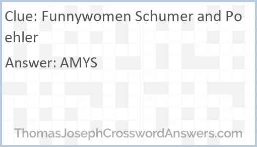 Funnywomen Schumer and Poehler Answer