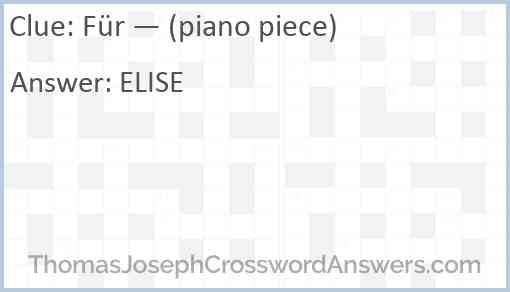 “Für —” (piano piece) Answer