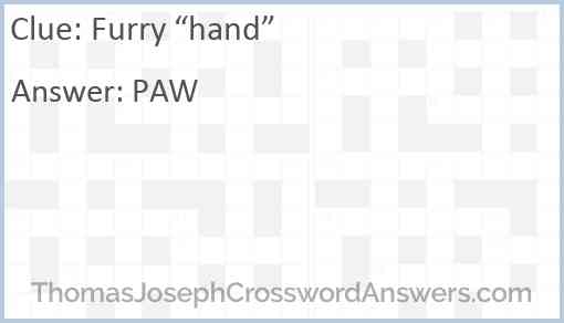 Furry “hand” Answer