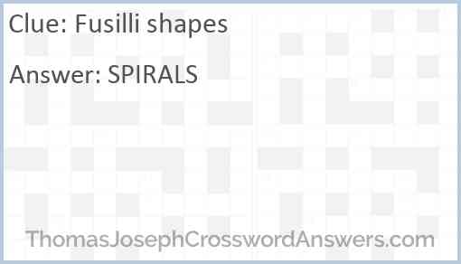 Fusilli shapes Answer