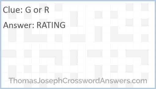 G or R Answer