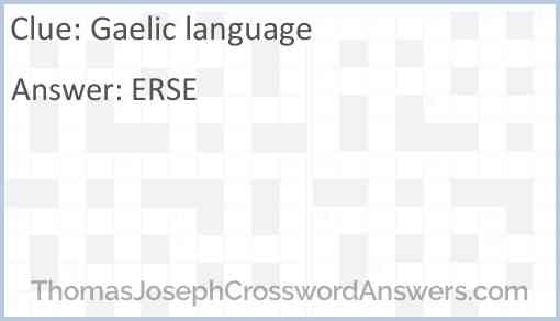 Gaelic language Answer