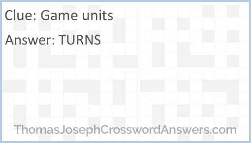 Game units Answer