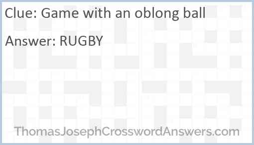 Game with an oblong ball Answer