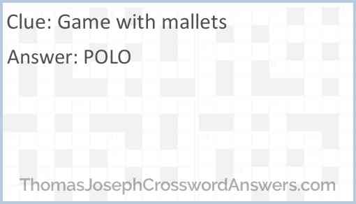 Game with mallets Answer
