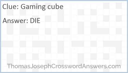 Gaming cube Answer