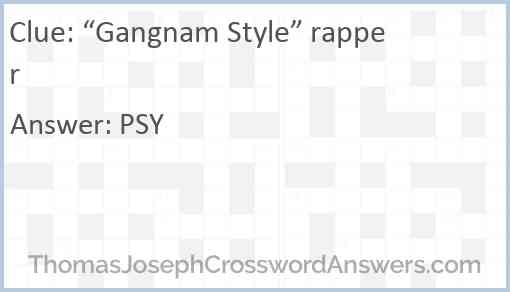 “Gangnam Style” rapper Answer