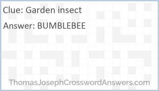 Garden insect Answer