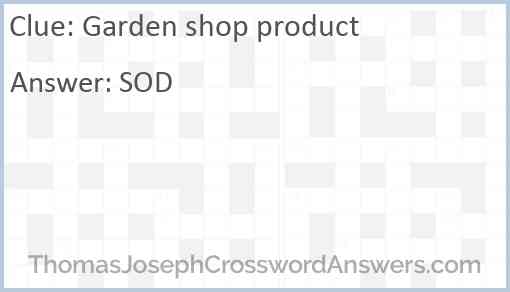 Garden shop product Answer
