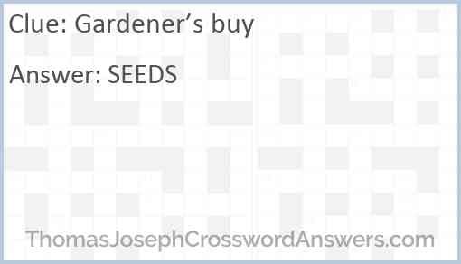 Gardener’s buy Answer