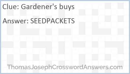 Gardener's buys Answer