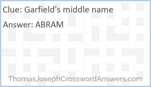 Garfield’s middle name Answer