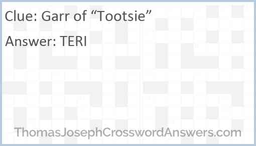 Garr of “Tootsie” Answer