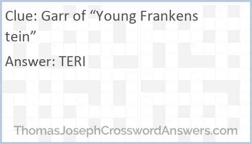 Garr of “Young Frankenstein” Answer