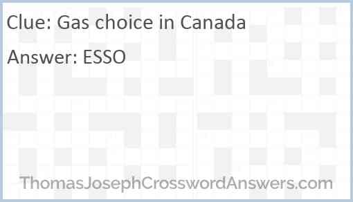 Gas choice in Canada Answer