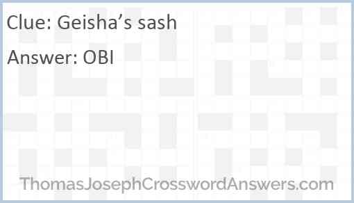 Geisha’s sash Answer