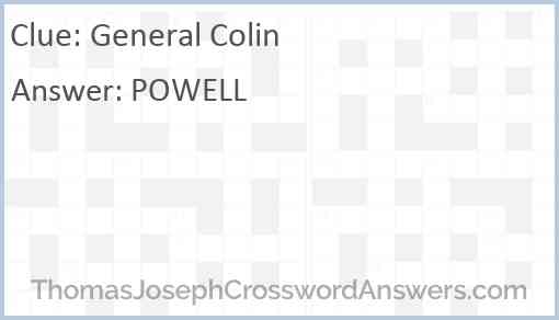 General Colin Answer