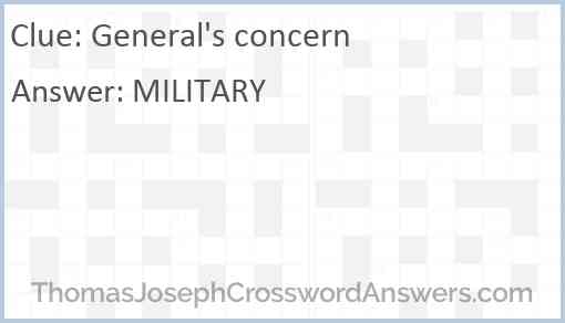 General's concern Answer
