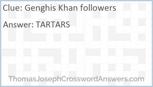 Genghis Khan followers Answer