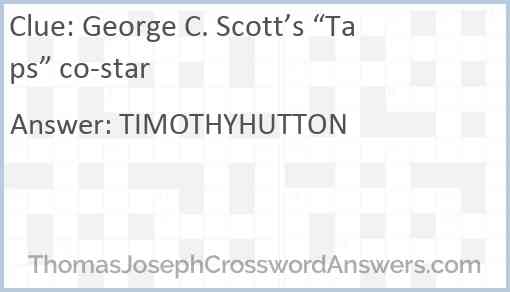 George C. Scott’s “Taps” co-star Answer