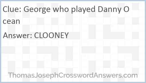 George who played Danny Ocean Answer