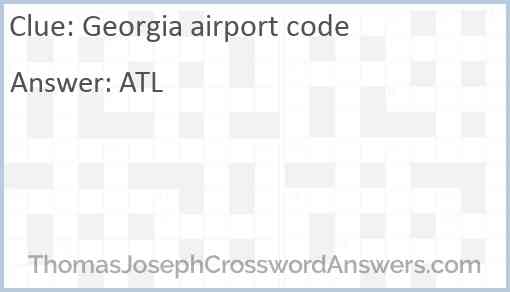 Georgia airport code Answer
