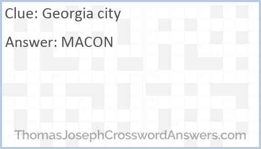 Georgia city Answer