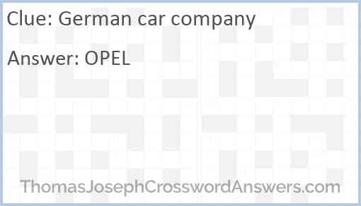 German car company Answer