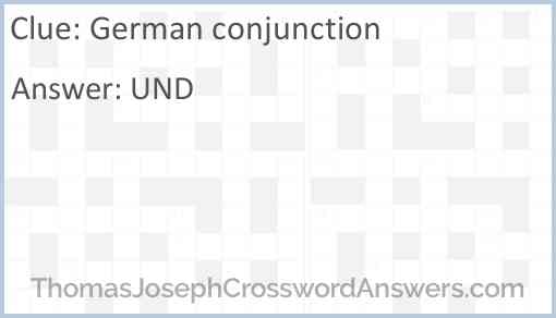 German conjunction Answer