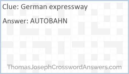 German expressway Answer