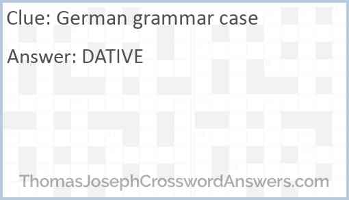 German grammar case Answer