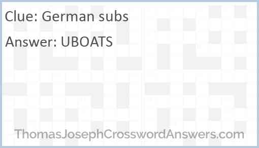 German subs Answer