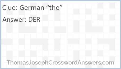 German “the” Answer